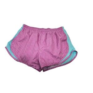 Nike Dri-Fit Womens Athletic Shorts Pink Teal Geometric Print XL